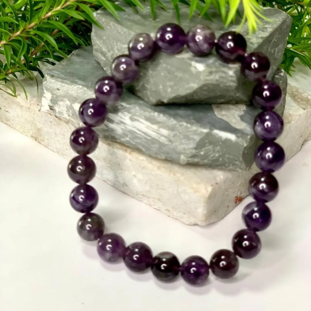 Harness the Power of Amethyst Bracelet– Certified for Purity & Energy | 8 mm |