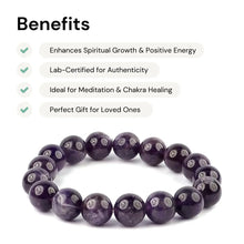 Load image into Gallery viewer, Harness the Power of Amethyst Bracelet– Certified for Purity &amp; Energy | 8 mm |
