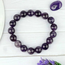 Load image into Gallery viewer, Harness the Power of Amethyst Bracelet– Certified for Purity &amp; Energy | 8 mm |
