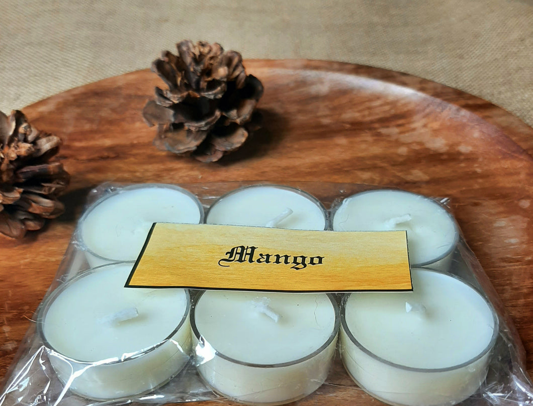 Mango Tealight Candles | Set of 6 | Scented Candle | Burning hours: 2 |