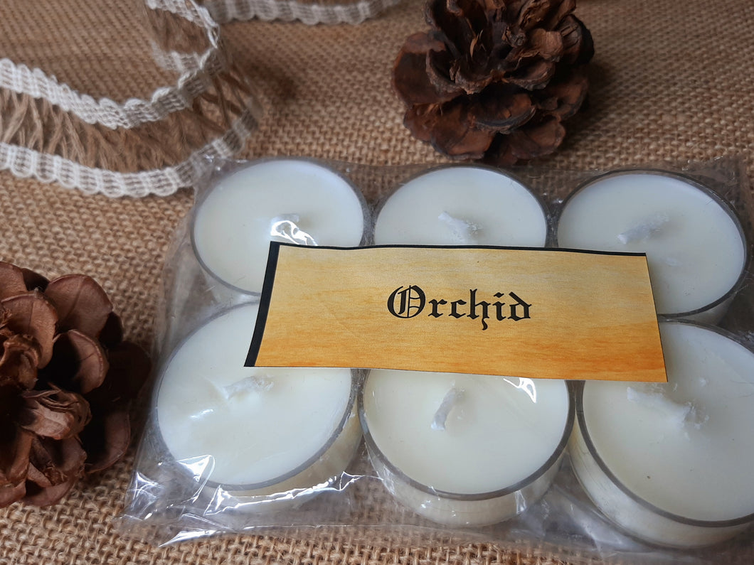 Orchid Tealight Candles | Set of 6 | Scented Candle | Burning hours: 2 |